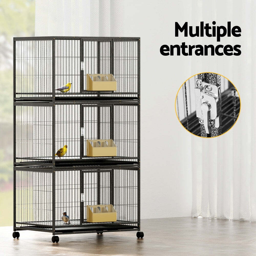 Image showcasing Bird Cage Large Bird Cages Aviary Budgie Perch Cage Parrot Pet Stand ...