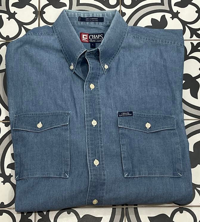 Chaps Polo Ralph Lauren Blue Denim Button Down Long Sleeve Shirt