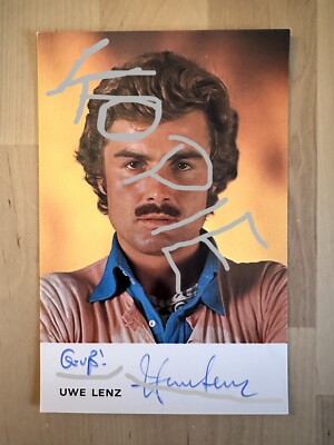 Autogramm-Karte EMI Electrola, signiert,  - Uwe Lenz - Ende 60er / 1970er