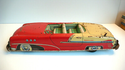 Joustra Cabriolet Géant Commander - Tôle Litho 1957 - 45 Cm - État De Jeu