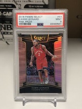2018 Select Concourse Pink Prizm Kawhi Leonard /10 #93 PSA 9 Jersey# 2/10