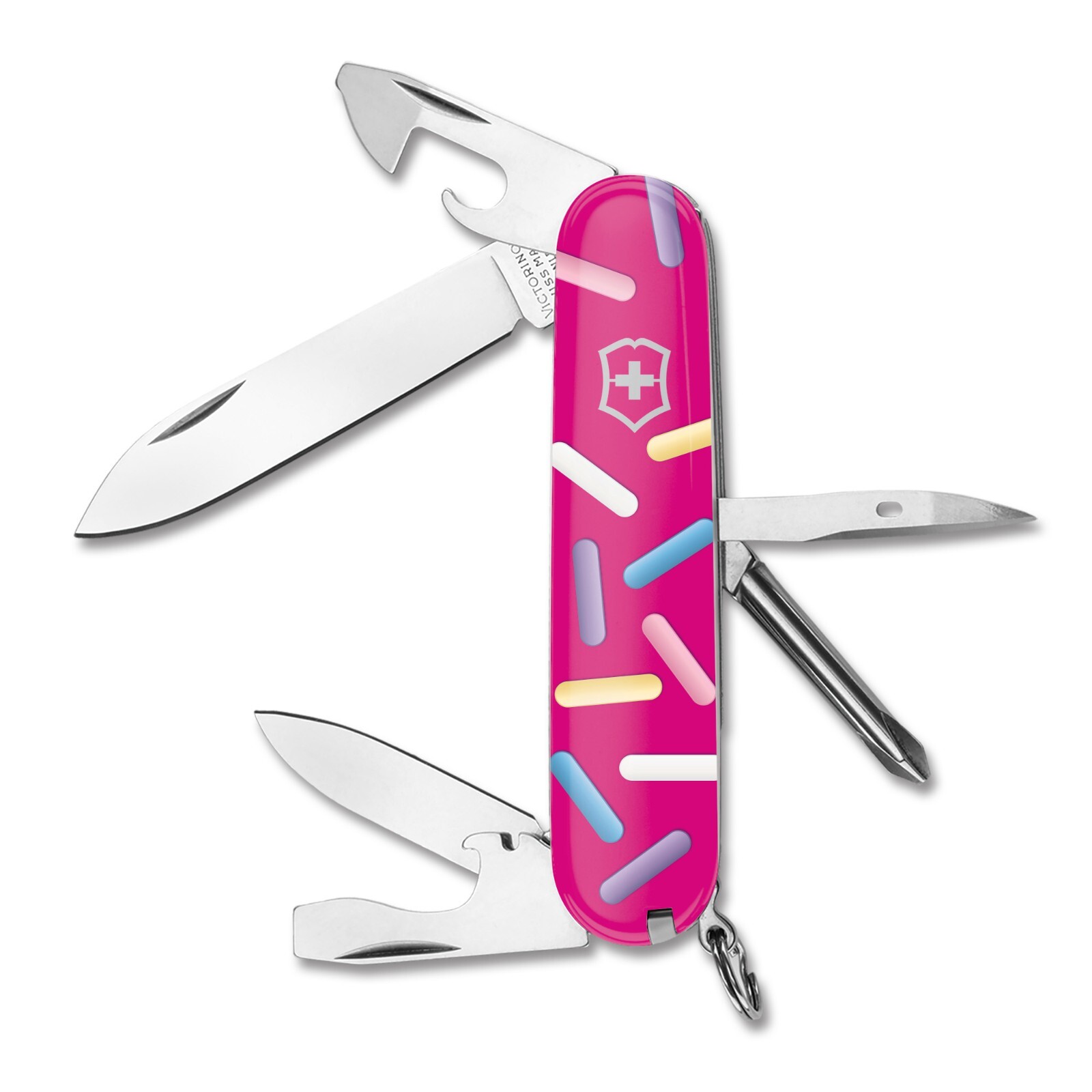 VICTORINOX SWISS ARMY KNIVES PINK DONUT SPRINKLES ARTWORK TINKER KNIFE