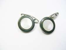 Cuff Links Mother of Pearl round vintage Shirt Accessory Men Wedding