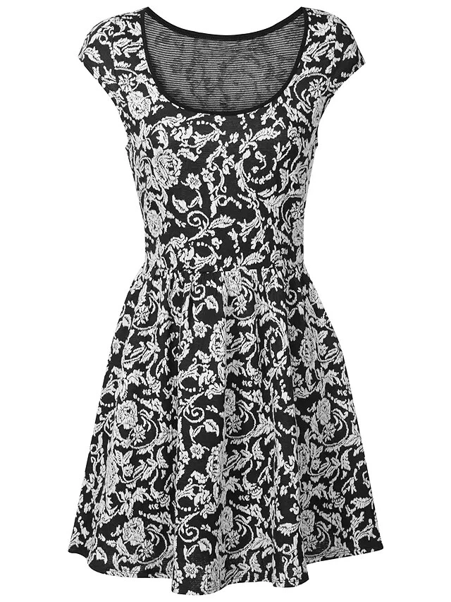 True Decadence Skater Dress, Black Floral UK 14 LN017 TT 14 - Image 3 of 3