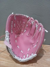 GIRLS PINK YOUTH BASEBALL GLOVE 9 1/2" RIGHT HAND THROWER USED