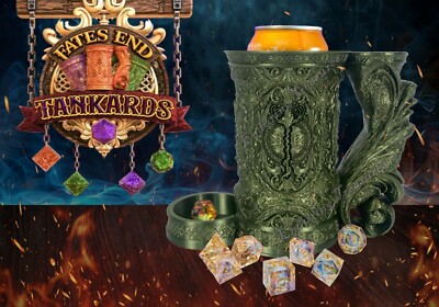DRUID Tankard Dice Tower & Vault _ Pop Beer Can Stein Flagon Mug Insert TTRPG