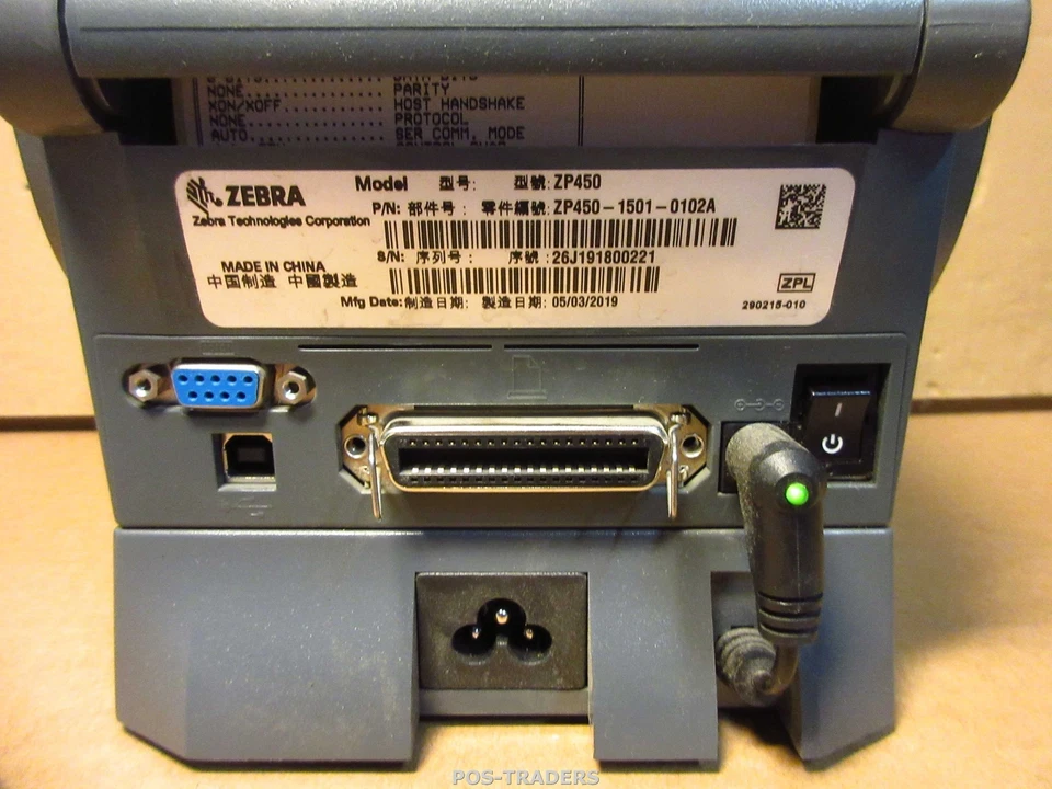 Zebra ZP450 USB Thermal Label Printer 104mm 203Dpi 1,391,533 IN - BUTTON DAMAGED - Bild 3 von 3