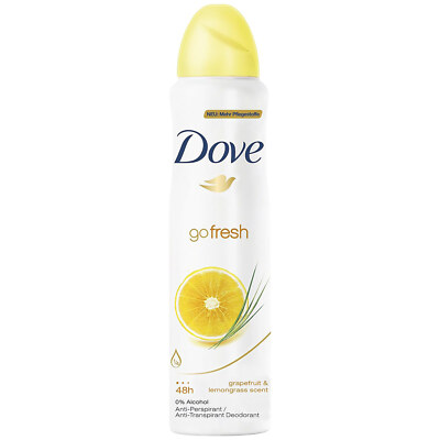 Dove Go Fresh Anti-Perspirant Deodorant Spray, Grapefruit and Lemongrass Scent,