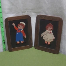 RAGGEDY ANN & ANDY vtg chalk board decor 1970s kids room Larami ragdolls