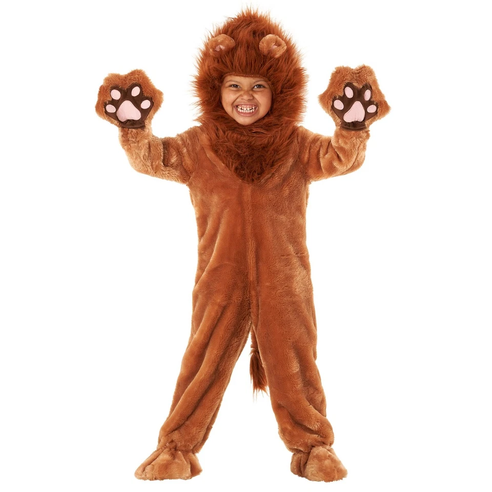 Deluxe Kids Lion Costume Boys Girls Big Cat Animal Suit Halloween 3 - 14 yr - Image 2 of 4
