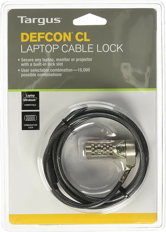 Targus Defcon CL Notebook Laptop Monitor Projector lock Dial Combination Padlock
