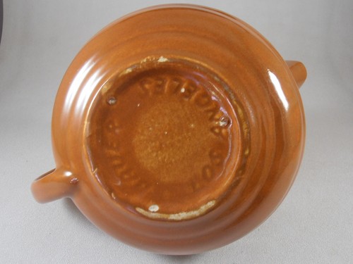 Brocca vintage Bauer Pottery arancione bruciato con ghiaccio labbra latte succo acqua - Foto 5 di 6