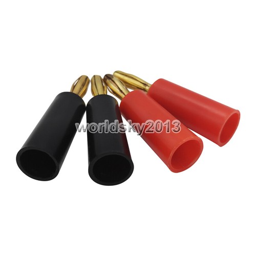 2 pares de enchufes de cable de altavoz de audio banana dorado conectores de enchufe - Imagen 4 de 6