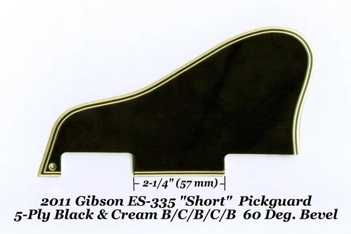 ES-335 SHORT 2011 Pickguard 5-Ply Black & Cream W/bracket for Gibson Project NEW