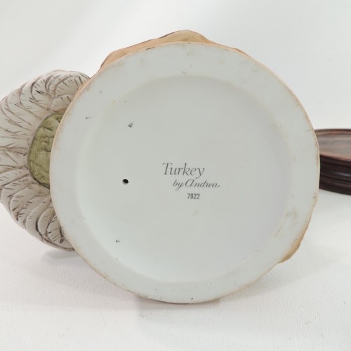 Turkey by Andrea Sadek Figurine #7922 with Wood Base 10 x 7 x 5" - Picture 6 of 8