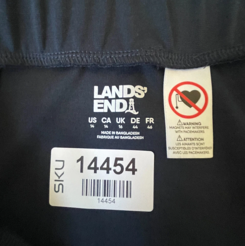 Falda adaptativa Lands' End para mujer talla 14 azul marino cierre magnético plisado Foto 4 de 4