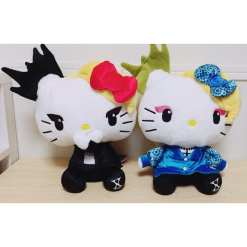 Yoshikitty Hello Kitty X JAPAN Yoshiki Plush Doll 2 Set Big Size Stuffed  Japan