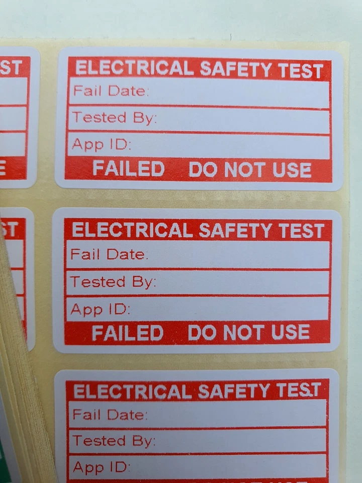 PAT Test Stickers PAT Testing Labels. 50 x25mm. PAT Test Labels. Appliance Test - Image 4 of 4
