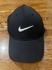 Nike Golf Hat M/L Flexfit 20R1 VX Black Mesh Back Swoosh Logo Embroidered Cap