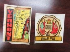 Vintage Lindgren-Turner Aufkleber, Vermont & Niagarafälle, Zustand Ausgaben-RB2365