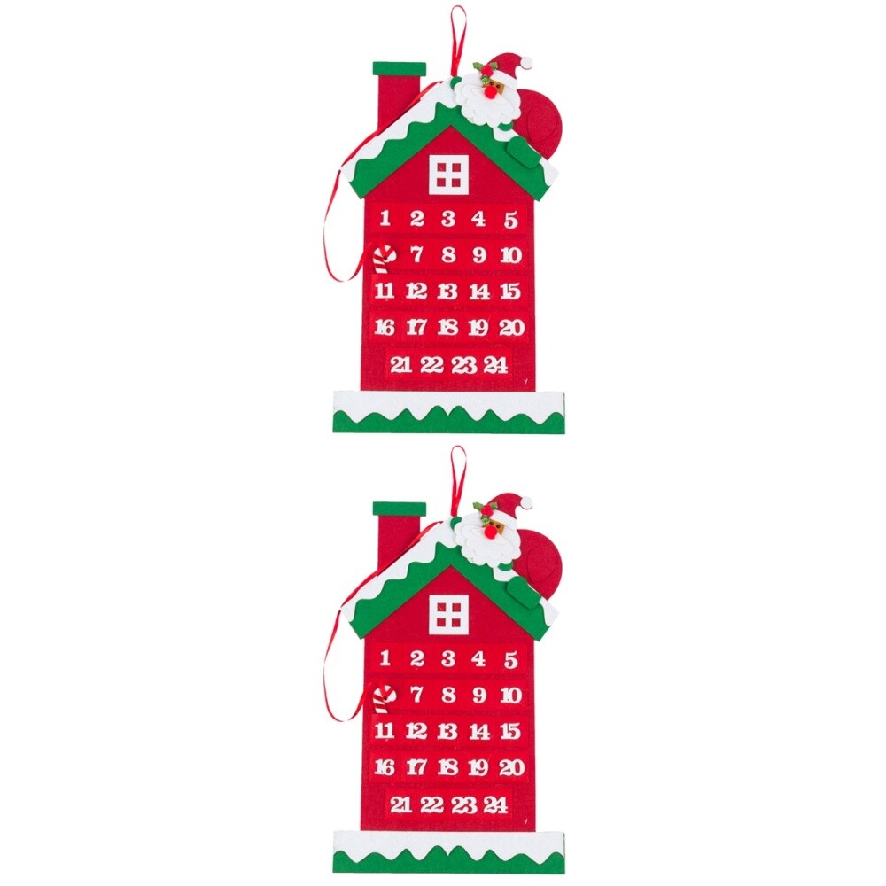 4 Pcs Felt Countdown Advent Calendar 3d Hanging Christmas Tree Door