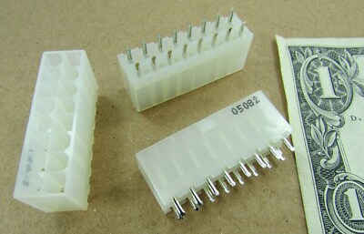 Lot 8 Tyco 16-Position Square Male Pin Rectangular Vertical Headers 1-794664-6