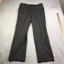 Banana Republic Tailored Slim Pants Mens 35/32 Gray Glen Plaid Dress Slack NEW