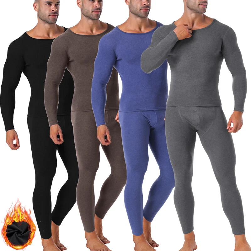2or3 Sets Men Long Johns Thermal Underwear Fleece Lined Base Layer Tops&Pants UK