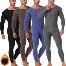 2or3 Sets Men Long Johns Thermal Underwear Fleece Lined Base Layer Tops&Pants US