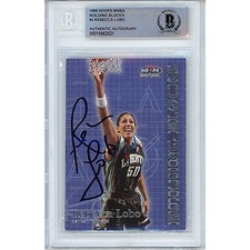 Rebecca Lobo Signed 1999 Hoops #BB2 NY Liberty Beckett BAS Slabbed WNBA Auto
