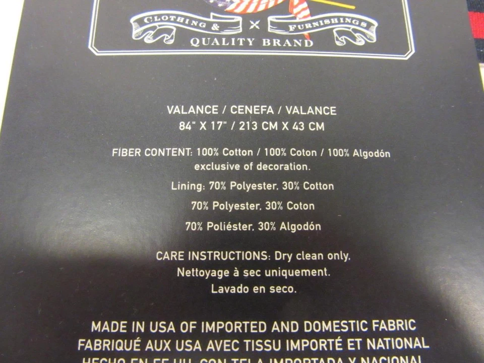 Bay Harbor Club Tab Top Valance branco náutico com acabamento vermelho e marinho NOVO! - Imagem 4 de 4