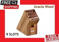 Wusthof 9 Slot Wooden Knife Block ACACIA Wood 2021-01-WW Sealed NEW Trident