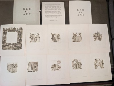 Carol Jablonsky Bestiary Portfolio 10 Signed Drypoint Etchings 37/100