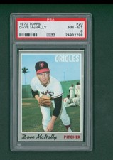 1970 Topps Baseball Card - #20 Dave McNally, PSA 8 NM/MT
