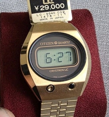 Z21 CITIZEN CRYSTRON LCクロノグラフ 35mm 純正ブレス NOS Vintage Citizen Crystron LC Digital Watch Gold Plated | eBay