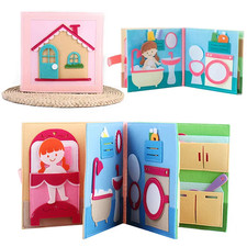 Montessori Busy Book 3D Felt Cloth Activity Quiet Travel Toy for Toddlers