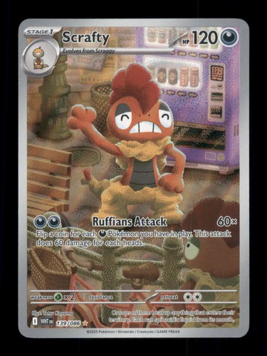Scrafty Illustration Rare Holo SV: White Flare 139/086 NM