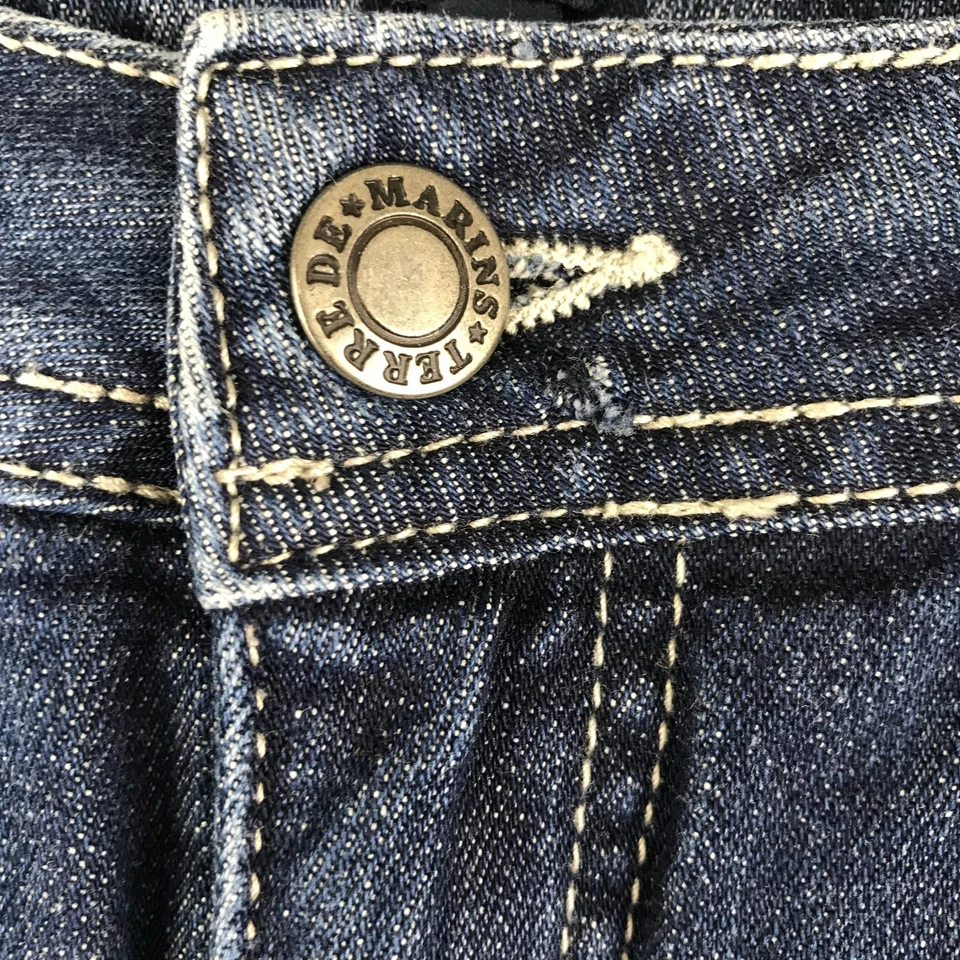 Terre De Marins Jupe Femme 42 Bleu Marine Denim Coton Mi-longue Classique - Photo 4/4