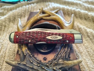 Case 1970 Ten Dot Red Bone Cheetah Knife