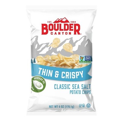 Boulder Canyon  Thin & Crispy Potato Chips Classic Sea Salt  6 Oz 0-day shipping
