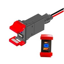 Dual USB Quick Charger Type A  Type C Socket Rocker Switch Style Charger Blue