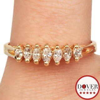 Estate 0.25cts Diamond 14K Yellow Gold Stacking Band Ring 2.0 Grams NR