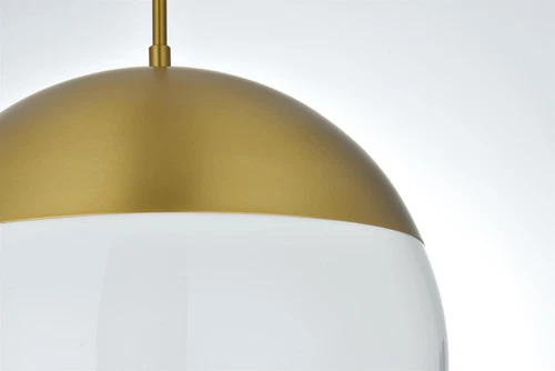 Living District Eclipse 14" Pendant Frosted White Shade In Satin Gold - Picture 5 of 10