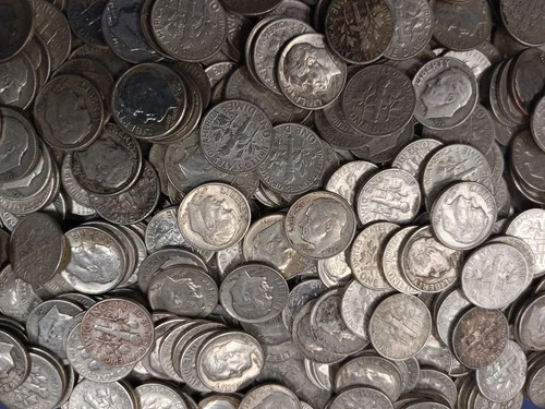 90% Junk Silver Dimes Bag - Roosevelt, Mercury, Barber Mix -0.715 oz Pure Silver