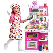 Kids Kitchen Playset, 36.22'' Play Kitchen for Toddlers 1-3 with Steam, Sound 