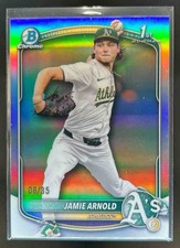 2025 Bowman Draft Jamie Arnold Chrome Logofractor 1st Prospect #/35 Athletics