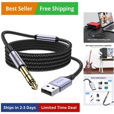 3.3FT USB to 6.35 Audio Cable, USB to 1/4  Guitar Cable with Recording Functi...