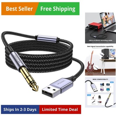 3.3FT USB to 6.35 Audio Cable, USB to 1/4  Guitar Cable with Recording Functi...