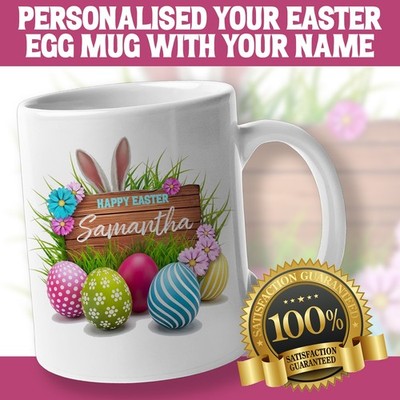 Personalisierte Osterei Baum Tasse mit Wunsch Name Kaffeetasse Geschenk Ostergeschenke