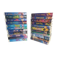 Vintage Disney Classic VHS Lot of 22 Movies Clamshell Animated